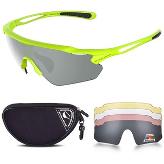 Snowledge Sportbrille Fahrradbrille Herren und Damen Radsportbrille Sonnenbrille Erwachsene Sport Radbrille Polarisiert Windschutz Brille Motorradbrille Rahmen TR90 UV400 Schutz