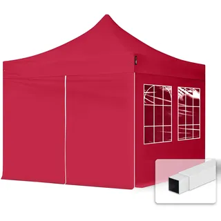 Faltpavillon Economy 3 x 3 m inkl. 4 Seitenteile rot 582631