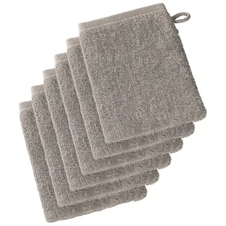 De Witte Lietaer 199514 Wellness Waschlappen, Baumwolle, 15 x 22 cm, 6er-Set, Taupe, 15x22 cm