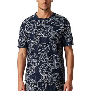 Schiesser Herren Schlafshirt Rundhals Kurzarm Loungewear Nightwear Organic Cotton 150 Years