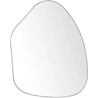 Beliani Wandspiegel Metall schwarz asymmetrisch 70/92 cm Puteaux , Schwarz , Freiform , 70x92x3 cm , Spiegel, Wandspiegel