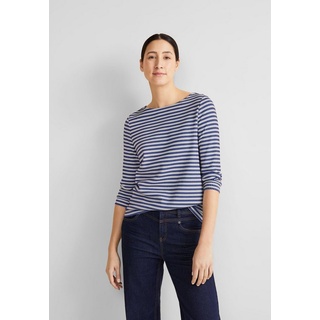 STREET ONE 3/4-Arm-Shirt, in gestreifter Optik, blau