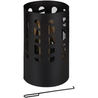 Relaxdays Feuertonne Ø 37 cm Schwarz
