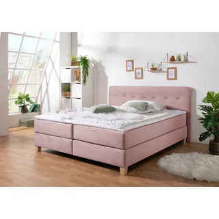 Home affaire Boxspringbett »Fargo«, in Überlänge 220 cm, mit Topper, 3 Ausführungen, 4, Breiten, lila