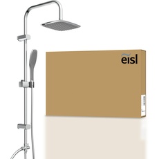 EISL Duschset EASY FRESH, Duschsystem ohne Armatur 2 in 1 mit großer Regendusche (250 x 200 mm) und Handbrause, Regendusche ohne Armatur ideal zum Nachrüsten, komplettes Montageset, Chrom DX12006