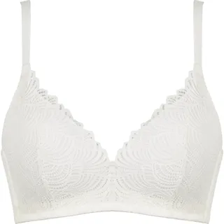 Bügelloser BH NATURANA "The Friday", Damen, Gr. 85, Cup B, beige (ecru), Obermaterial: 87% Polyamid, 13% Elasthan. Cups: 100% Polyester. Futter Rückenteil: 92% Polyamid, 8% Elasthan. Spitze: 89% Polyamid, 11% Elasthan, unifarben, sehr bequem, BHs Bügelloser BH, mit Spitze, feminin, bequem, weich, ohne Bügel, verstellbare Träger