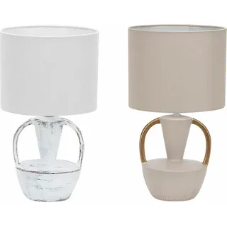 Tischlampe DKD Home Decor aus Keramik Polyester 50 W (20 x 20 x 35 cm) (2 Stück) - Bunt