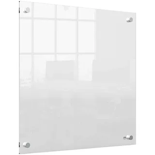 Nobo Kleine Glas-Whiteboard Tafel, Trocken Abwischbare Glas-Oberfläche, Rahmenlos, Eck-Wandmontage, Zuhause/Büro, 300 x 900 mm, Inklusive Markerstift, Weiß, 1915604