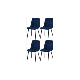 CLP 4er Set Esszimmerstühle Antibes dunkelblau
