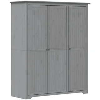 vidaXL Kleiderschrank BODO Grau 146x53,5x173 cm Massivholz Kiefer - Grau