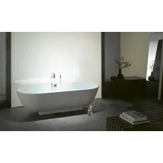 Burgbad Crono 2.0 Mineralguss Badewanne oval, mit Armaturenbank, freistehend, 190x90 cm, SEAJ190, Farbe: Weiß Velvet