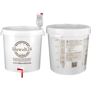 30 L Gärbehälter mit Skala + Gärröhrchen + Hahn Gäreimer Gärbottich Gärfass