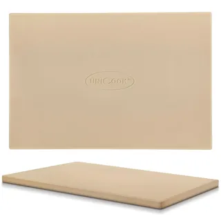 Unicook Großer Pizzastein 50,8 x 34,3 cm, Rechteckiger Pizza Backstein, Robuste Cordierit-Brotpfanne für Backofen und Gasgrill, ideal zum Backen verschiedener Größen von Pizza Brot Keksen