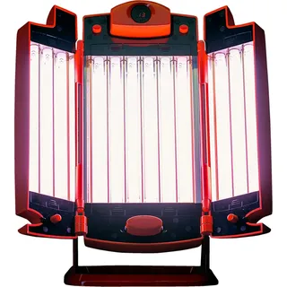 Eurosolar Facial Tanner Rubino Gesichtsbräuner - Sommerbräune und Hautverjüngung mit UV, Collagen, Infrarot - Rot