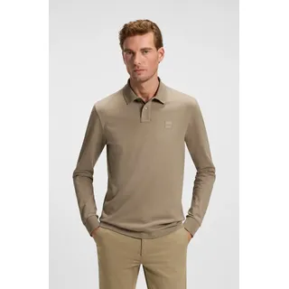 Poloshirt BOSS ORANGE "Passerby Langarm Regular Fit", Herren, Gr. 4XL, grün (open grün346), Jersey, Obermaterial: 95% Baumwolle, 5% Elasthan, körpernah hüftbedeckend, hoch geschlossener Ausschnitt, eingesetzt elastischer Bund, Shirts Poloshirt, Langarm Classic Stretch Pique Polo, pflegeleicht