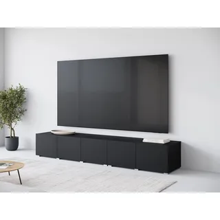 Lowboard OTTO HOME "Denver 250 cm für bis zu 98-Zoll TVs - Weltmeisterschaft im XXL Format", graphite schwarz matt, B:250cm H:39,9cm T:49cm, FSC-zertifizierter Holzwerkstoff, Sideboards, Lowboard, Wahlweise mit oder ohne offenes Fach in der Mitte