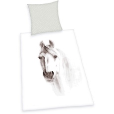 Bild von Young Collection Pferd Renforcé weiß 135 x 200 cm + 80 x 80 cm