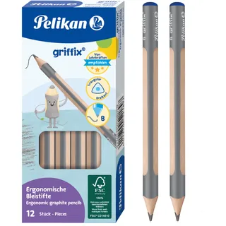 Pelikan griffix Dreikant-Bleistifte aus Holz, Minen-Stärke B, 12 Stück