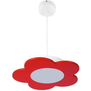 Kinderhängeleuchte , Rot , Kunststoff, Holzwerkstoff , Blume , 165 mm , F , 70 cm , Lampen & Leuchten, Innenbeleuchtung, Kinderzimmerlampen, Kinderhängeleuchten