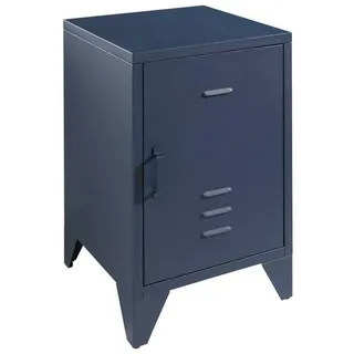 Vipack Nachtkonsole »Bronxx, mit 1 Tür mit Magnetverschluss, dahinter 2 geräumige Fächer« B/H/T ca. 40x60x40cm, moderner Industrial-Style, verschiedene Farben, blau Metall 40x60x40 cm Schlafzimmer, Nachttische