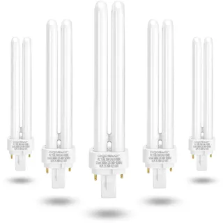 Aigostar Lampe Kaltweiß Leuchtstoffröhren 2-Pin PLC 26W G24 6400K 1560lm Energiesparlampe, 5-er Verpack