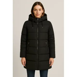 Steppmantel ONLY "ONLMANNY LONG PUFFER COAT OTW ZL", Damen, Gr. L, schwarz, Web, Obermaterial: 60% Polyester, 40% Nylon, unifarben, regular fit, hoch geschlossener Ausschnitt, Mäntel Steppmantel