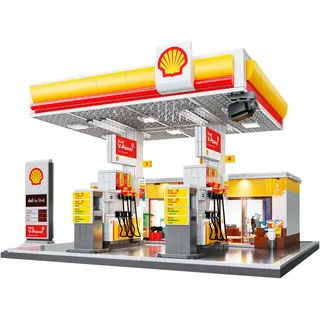 Jamara CaDA Shell Tankstelle mit Shop und Waschanlage Bausatz 128-tlg. 402857