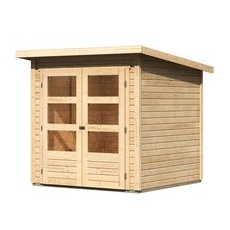 Karibu Holz-Gartenhaus Sitten Natur Pultdach Unbehandelt 182 cm x 182 cm