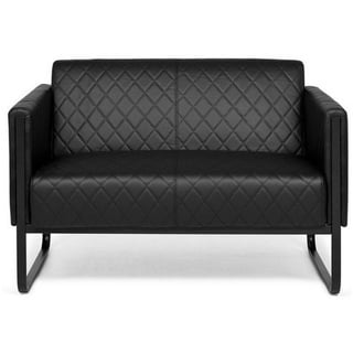 HJH Office Loungesofa ARUBA BLACK Kunstleder 2-Sitzer