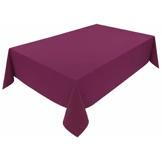 Hochwertige Tischdecke aus Minimate Gewebe. Modern, glatt, breiter Saum, bügelfrei, strapazierfähig, waschbar, trocknergeeignet. Küche und Wohnzimmer. Größe und Farbe wählbar. (Aubergine, 120 x 160)