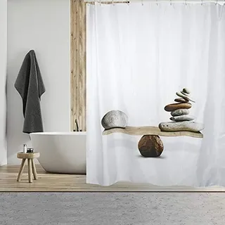 MSV Anti-Schimmel Duschvorhang - Anti-Bakteriell, waschbar, wasserdicht, Polyester, 180x200cm Spirit Blau