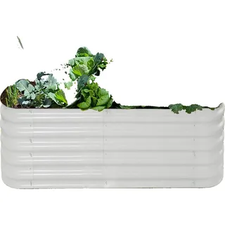 Hochbeet, Aluminium-Zink-beschichteter Stahl, 240 x 60 x 43 cm, Offenes Boden-Design, Rostfrei, Langlebig