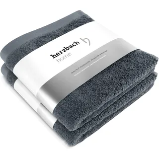 herzbach home Pura Handtuch 50 x 100 cm grau