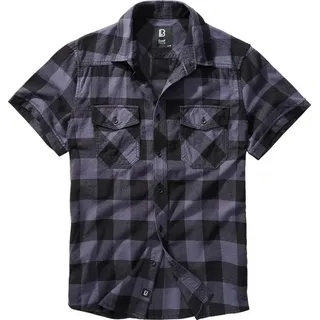 Brandit Textil Check Kurzarmhemd Schwarz/Grau 4XL