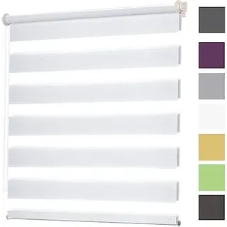 Tragbarer Blackout Blind 40 x 340 cm Sonnenschutz 100% Klemmwalzenfenster Türen Bohrklemmfix Türen, weiß