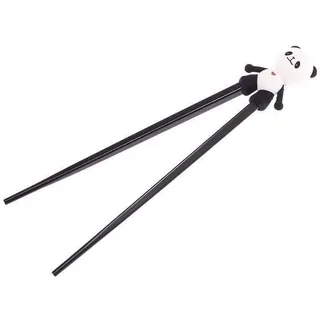 Lachineuse – Chinesische Panda-Essstäbchen für Kinder – Paar Lernstäbchen – Essstäbchen aus Holz – Sushi, Nudeln und Reis – Geschenk der japanischen Tierküche – Farben Schwarz und Weiß