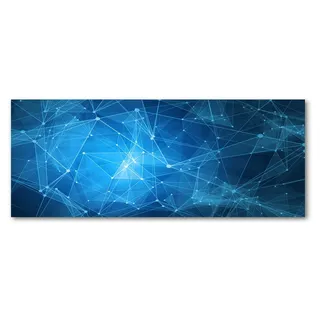 Tulup® Küchenrückwand Spritzschutz aus Glas -125x50 -Spritzschutz auf gehärtetes Glas Deko Sonstige Blaue Linien - Blau