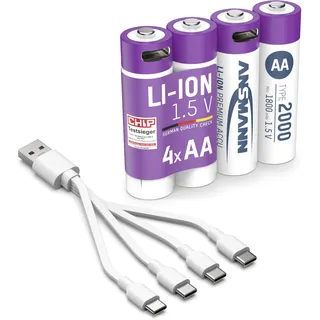 Ansmann Akku Mignon AA 1800mAh + Ladekabel 1312-0036