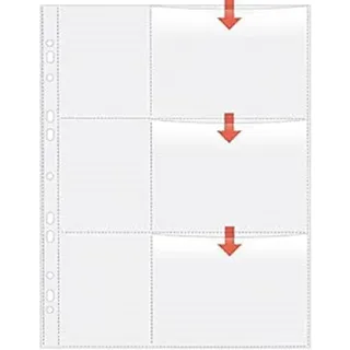 Veloflex - Fotohüllen DIN A4 für 9 x 13 cm quer, 5 Stück | Fotosichthüllen, Sammelhüllen, PP-Folie, für 6 Fotos, beidseitig befüllbar, Euro-Lochung, weißes Trennblatt