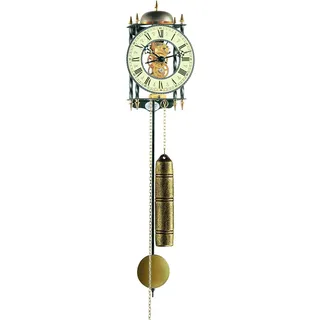 Hermle Uhrenmanufaktur Skelett-Pendelwanduhr, Schmiedeeisen, Gold, 70503-000701