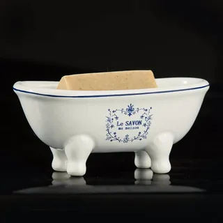 1 Stück Keramik Mini Klauenfuß Badewanne Seifenschale Vintage Decortative Seifenschale (stil01)