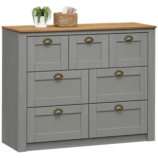 Idimex Sideboard Bolton , Grau, Naturfarben , Holz , Kiefer , Vintage , 110x87x40 cm , FSC Mix , Kleinmöbel, Kommoden, Sideboards