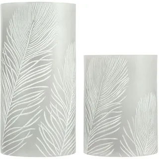 Pauleen Cosy Feather LED Kerze 15 cm grau