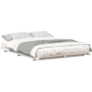 vidaXL Bodenbettgestell Weiß 140 x 220 cm Massivholz Kiefer
