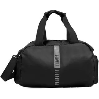 PERLETTI Reisetasche Ryanair 40 x 20 x 25 Herren Damen - Sporttasche Grün Rot Schwarz Weich Leicht Wasserdicht - Weekender Kabine Koffer 20 Liter - Reiserucksack Umhängetasche Lufthansa (Schwarz)