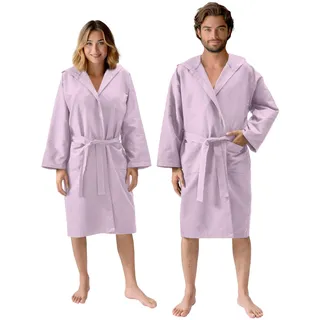 JEMIDI Sauna Bademantel für Damen und Herren lang - Mikrofaser Bademantel für Herren - Unisex Saunamantel mit Kapuze - Morgenmantel Männer und Frauen - Bathrobe Women and Men
