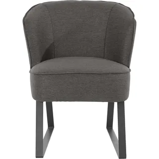 exxpo - sofa fashion Sessel Americano grau 66 x 80 x 69 cm mit Keder und Metallfüßen