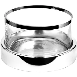 Fink Windlicht EMPIRE Windlicht - H.15cm x D.25cm - silber - Eisen/Glas - Deko Kerzenleuchter - Windlichthalter), Eleganter Kerzenhalter Leuchter - Deko für stilvolle Atmosphäre silberfarben