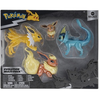 Pokémon Pokemon Select Evolution Multipack (2" Eevee #1, 3" Jolteon, 3" Vaporeon, 3" Flareon)