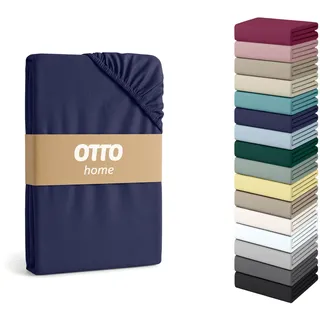 OTTO home Spannbettlaken Baumwolle-Jersey-Elasthan 160 x 200 cm marine